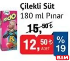 PINAR ÇİLEKLİ SÜT 180 ML fiyat ve kampanya bilgisi